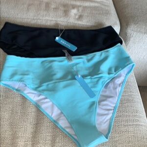 Popvil Bundle High Waist Bikini Bottoms Black NWT